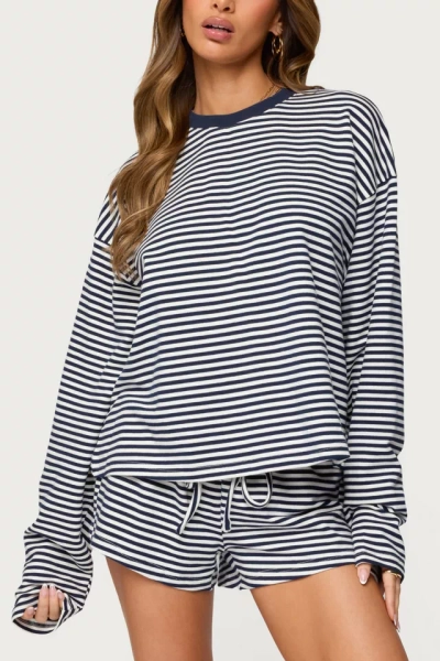 Edikted Jainee Striped Long Sleeve T Shirt