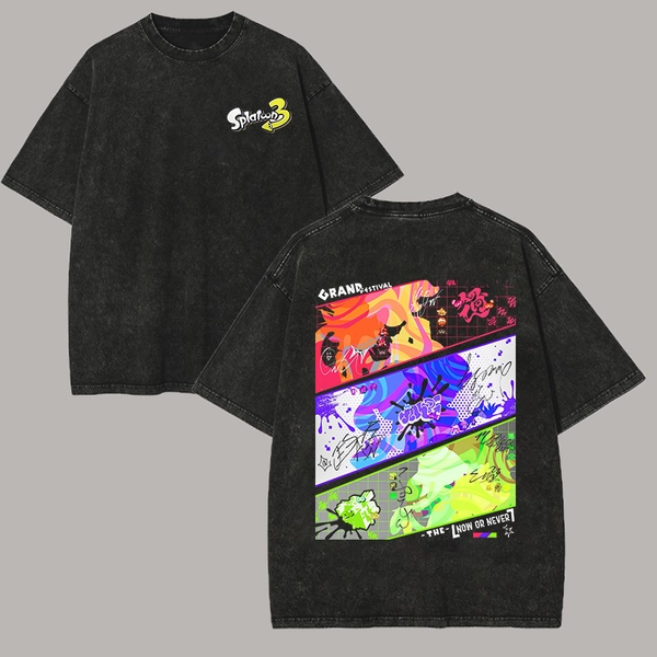 Splatoon 3 Printed Unisex Washed T-Shirt