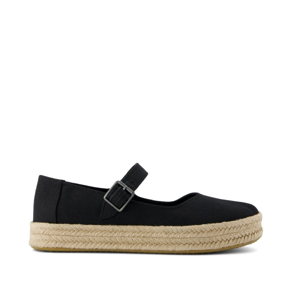 Carolina Mary Jane Espadrille Black Heavy Canvas