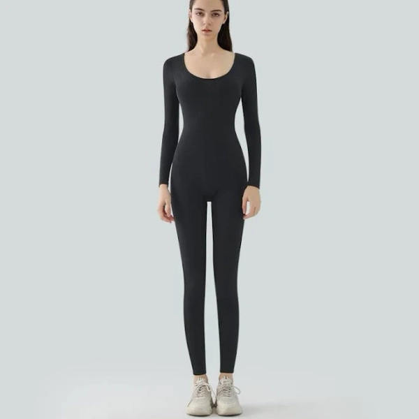 Soo Slick Snatch Me Up Ribbed Tummy Control Jumpsuit