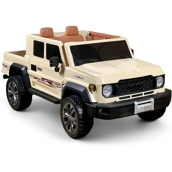 Large 4x4 Kids Electric Ride On Land Cruiser Inspired - Desert Sand Beige