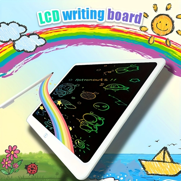 [13-Inch Writing Board] 13-Inch Electronic Writing Board | One-Click Erase Reusable Drawing Tablet with Stylus, Educational Art Toy for Kids, Durable PVC Design, Creative Learning Tool, Smooth Surface Suitable for 11 Holiday Gifts Christmas Halloween, Writing Tablet, Kids Games Girls, Tablette Dessin Enfant, Educational Learning Toy, Drawing Pad, Magic Slate For Kids, Kids Toys, School Supplie