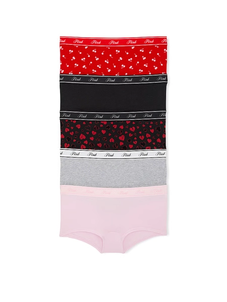 5-Pack Logo Cotton Boyshort Panties