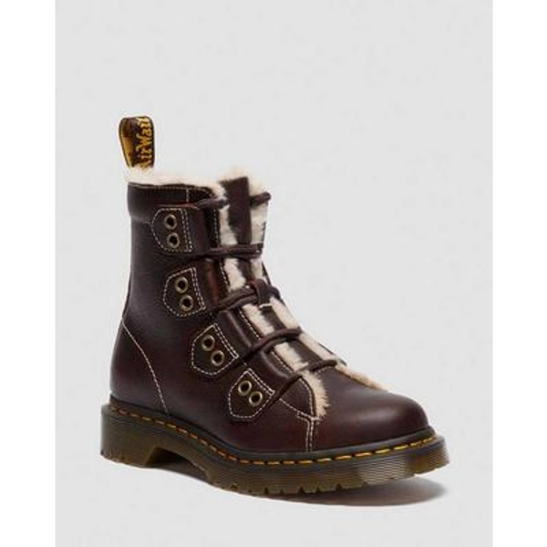 1460 Faux Fur Lined Lace-to-toe Leather Boots