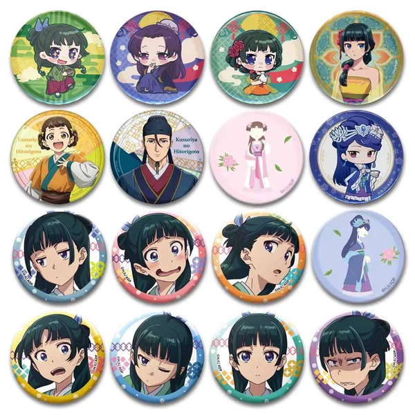 58mm The Apothecary Diaries Anime Brooch Pins for Backpack Hat Cartoon Maomao Jinshi Cosplay Badges Handmade Tinplate Brooches - AliExpress 36