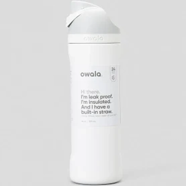 Owala 24Oz Freesip Stainless Steel Water Bottle in White