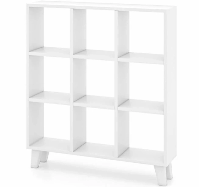 Gouun 9-Cube Bookcase with 6 Removable Shelves and Raised Support Feet
