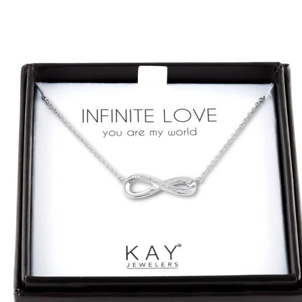 Sterling Silver Infinity Diamond Necklace