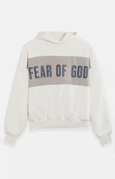 Vanilla Paneled Cropped Relaxed Hoodie