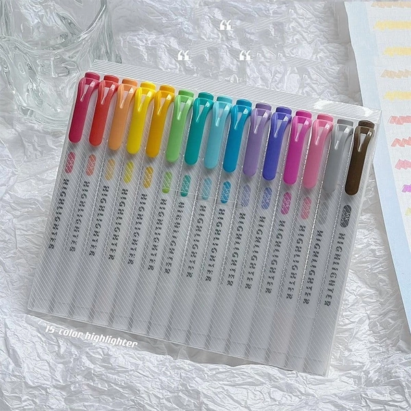 WLAGOOD 15 Color Highlighter Pens,Dual Tip Smudge Proof Markers with Paper Clip,Versatile Broad Underline Stationery for Note Taking,Exam Preparation,Office Use and Journaling - Walmart.com