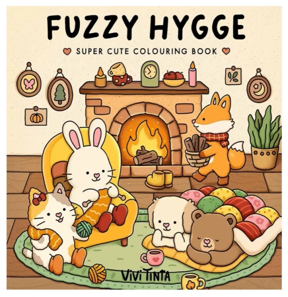 Fuzzy Hygge: Cute and Cozy Coloring Book for Adults & Teens Featuring Adorable Animals Characters for Stress Relief: super cute colouring book : Tinta, Vivi: Amazon.com.au: Books