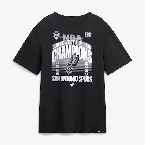 Men's San Antonio Spurs  Black 2026 Southwest Division Champions Locker Room T-Shirt