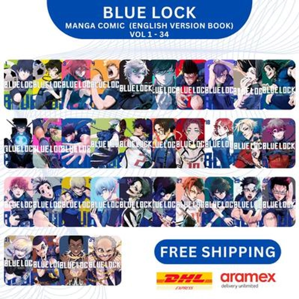 Blue Lock Manga Volume 1-34 Complete Full Set English Version Comic by Yusuke Nomura DHL EXPRESS