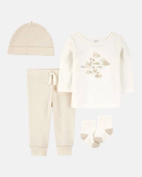 Carter's Baby Unisex 4-Piece Cloud Print Outfit Set