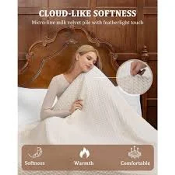 Electric Blanket Twin Size 62"x84" Waffle Heated Blanket