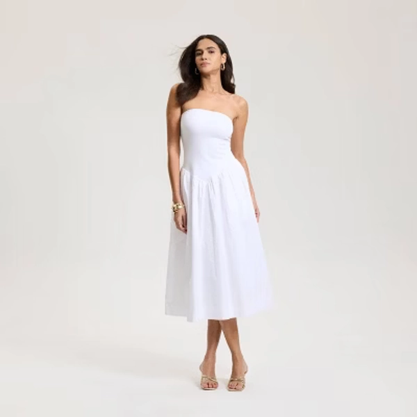 Women's Sleeveless Tube Knit Maxi A-Line Dress - A New Day™ Fresh White S