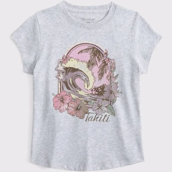 Abercrombie Kids Girls Slim Graphic Tee