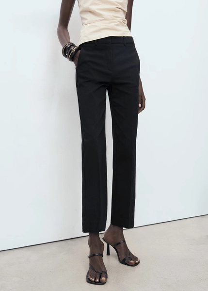 Straight-cut crop pants - Women | MANGO USA