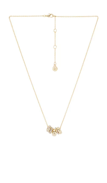 Pave And Gold Charm Necklace