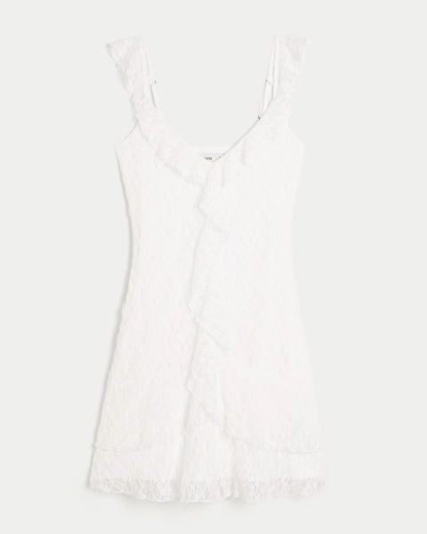 Lace Ruffle Mini Dress