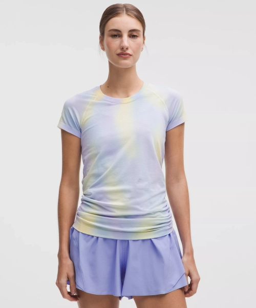 Swiftly Tech Short-Sleeve Shirt 2.0 Hip Length *Wash - Psychedelic Wash Lavender Frost Multi - 4