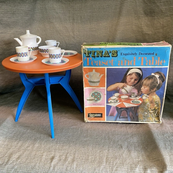 Vintage 60s 70s Children’s Tina’s Tea Set And Table In Original Box  COMBEX