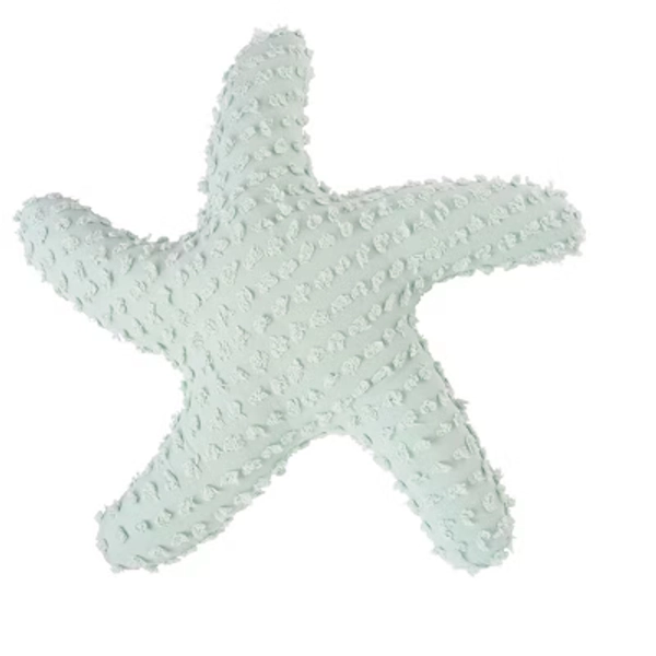 C&F Home Tufted Sea Glass Starfish Coastal Accent Pillow, 25" x 25" for Sofa or Bed