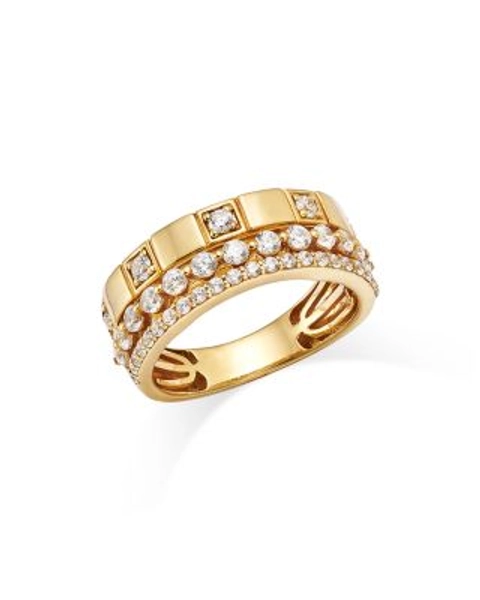 Diamond Stack Look Statement Ring in 14K Yellow Gold, 0.75 tcw 