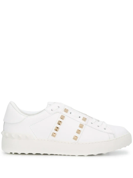 Valentino Garavani Rockstud Stud Leather Sneakers | White | FARFETCH