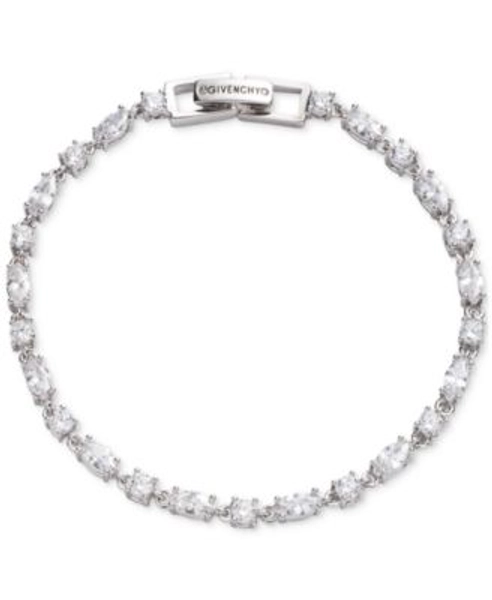 Silver-Tone Round & Marquise-Cut Cubic Zirconia Tennis Bracelet 