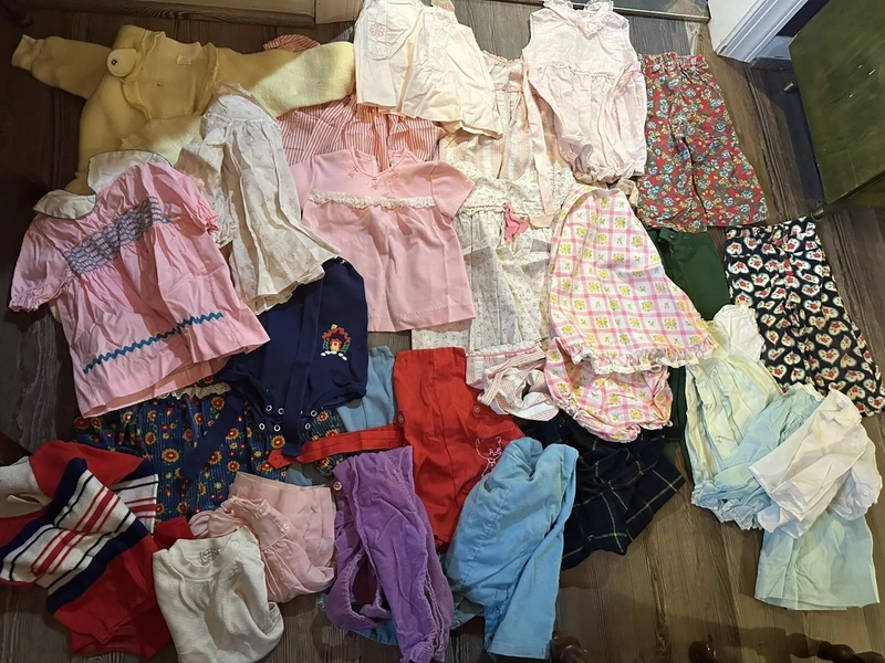 Vintage Kids 1960s &amp; 70s Lot Of Children's Toddler Doll Clothes Rare Pieces
