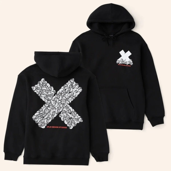 XPLR Merch Bones X Black Hoodie Unique Halloween Gift For Brother