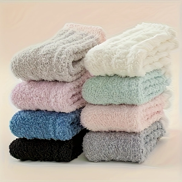 15 Pairs Women'S Thermal Socks - Non-Slip Silicone Grip, Warm Winter Tights with Arch Support & Heel Cushioning, Soft Color Variety (Beige/Pink/Blue/Gray/White/Light Green/Black/Turquoise/Red/Orange/Purple/Brown) - Ideal for Daily Wear, Gym