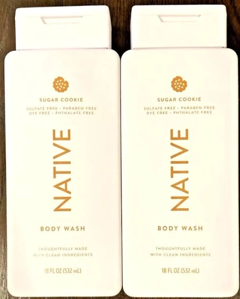 Lot Of 2 Native Sugar Cookie Scent Body Wash 18 Oz Limited Edition