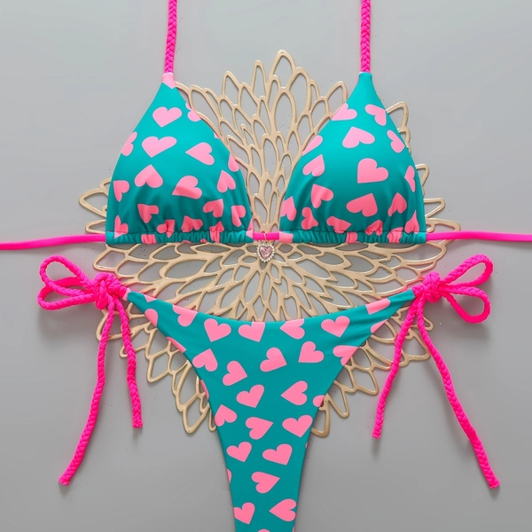 New Women's Fashion Sexy Split Print Bikini Swimsuit