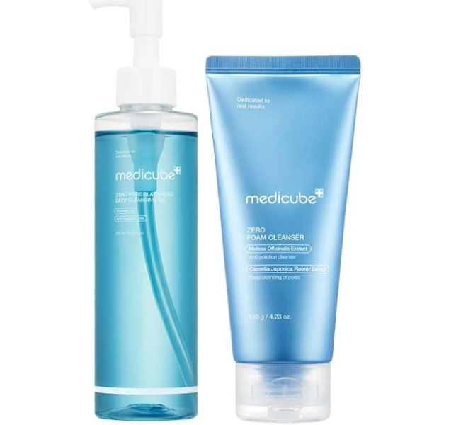 [medicube Official] Double Cleansing Duo for Deep Pore CleansingᅵZero Pore Blackhead Deep Cleansing Oil & Zero Foam Cleanser for Korean Glass Skin