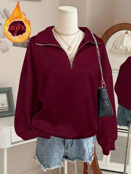 Lalippa Women's Loose Zip-Up Hoodie, Christmas