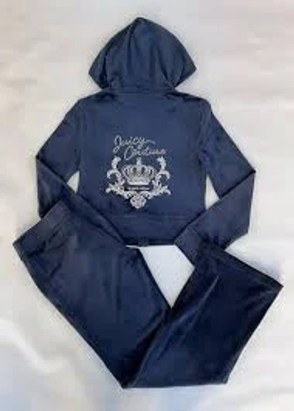 Juicy Couture Embellished Velour Track Suit Pants