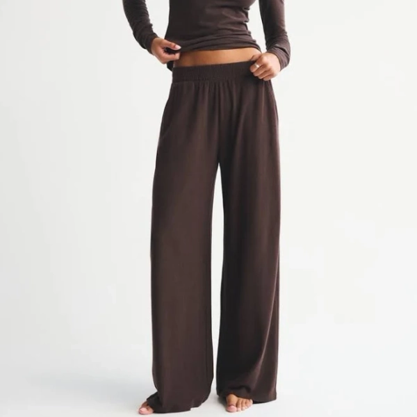 Abercrombie & Fitch Women's Brushed Wide Leg Sweatpants