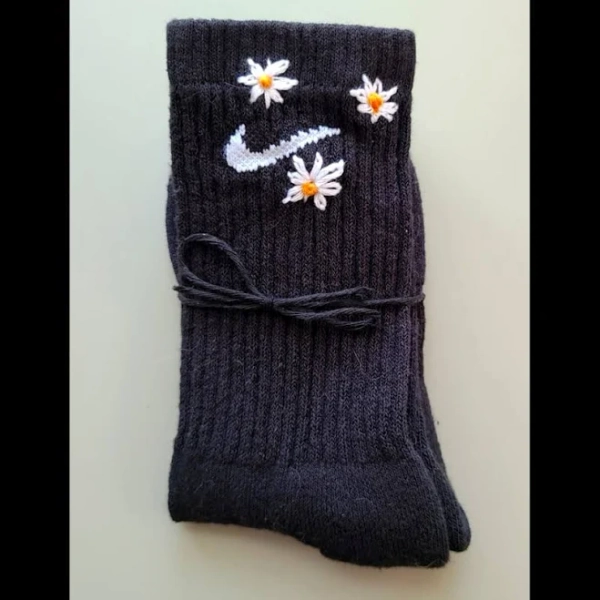 Nike Accessories | Embroidered Nike Socks | Color: Black | Size: Os | Itsrill's Closet