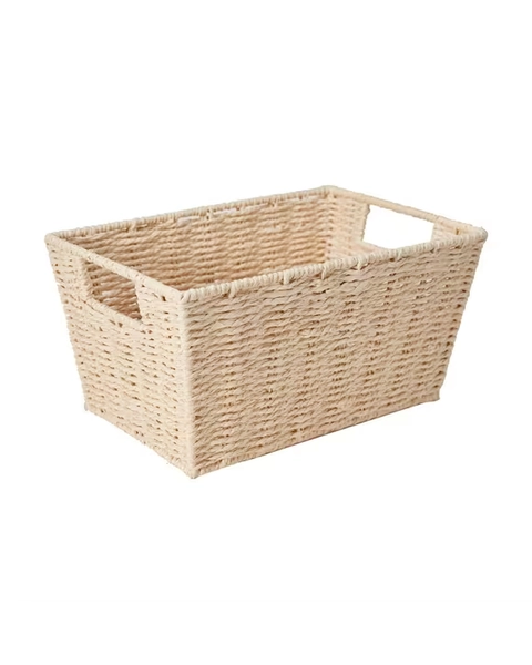 Rectangle Tapered Paper Rope Basket - Natural - Brown - One Size