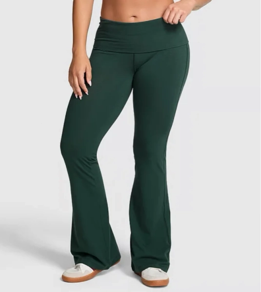 fold over flare leggings