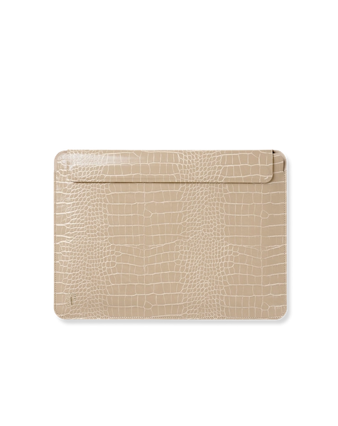 Slim Laptop Sleeve 14" Warm Beige Croco