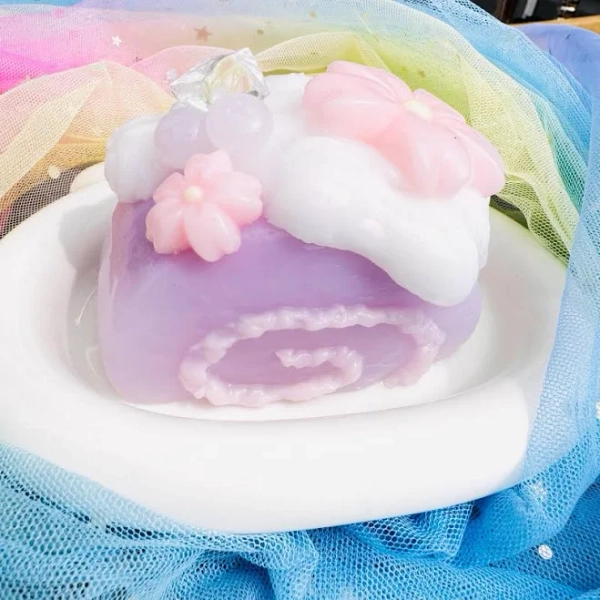 Custom Sakura Cake Roll Taba Squishy ,soft stress relief toy squishy, squishy in a bag, bagged squishy, kawaii desk toy