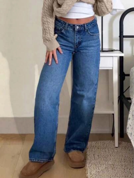 Teen Girl Straight Pocket Casual Jeans