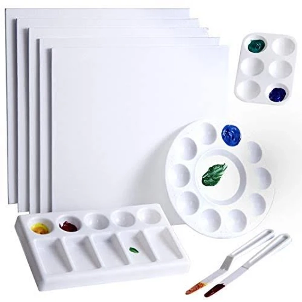 Kid Friendly 10" Canvas Panel and Palette Set