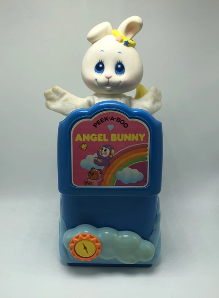 1984 Mattel Angel Bunny Peek A Boo Pop Up Musical Baby Crib Toy 80s See Photos