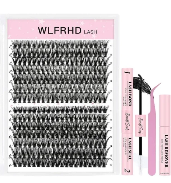 Cluster Lashes Kit Eyelash Clusters 40D 50D DIY Lash Clusters Kit Individual Lashes extension Kits 280PCS Natural Eyelash Extension Kits with Bond and