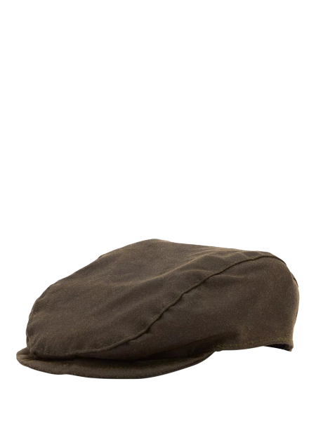Barbour Dog Waxed Flat Cap, Green Olive