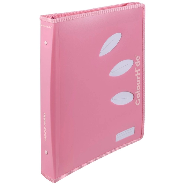 ColourHide A4 Zipper Binder 2-D Ring 25mm Bubblegum Pink